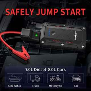 FCONEGY 2200A Peak 25000mAh Portable Power Bank 12V Car Jump Battery Starter - with USB QC3.0 Smart Safety Jumper Clamps (up to 8.0L car 7.0L Diesel Engines) - Kenya