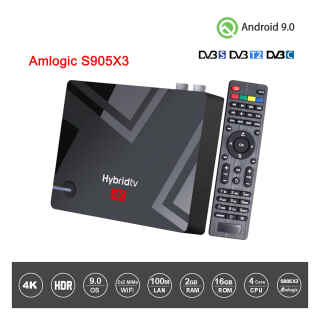 Hybriditv K5 Android Tv Box- DVB S2 DVB T2 Amlogic S905X3 Android 9.0 Quad Core 2GB 16GB DVB T2 S2 4K Dual Wifi PVR Recording