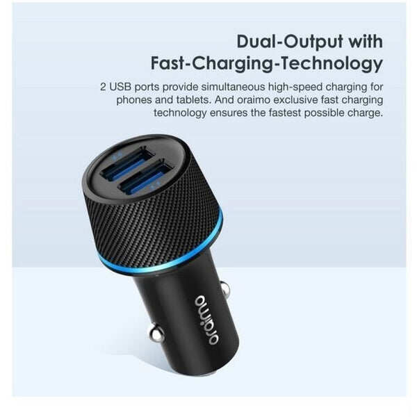 Oraimo Highway Car Charger with 2-In-1 Lightning and Micro USB Cable - Kenya - Image 2