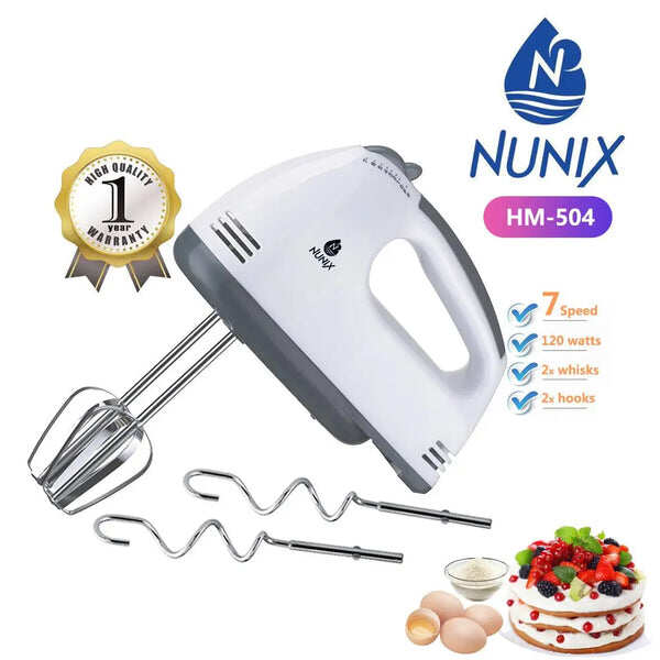 Nunix HM-504 Speed Electric Hand Mixer - Power: 220-240V / 50-60Hz/ 120W - Kenya