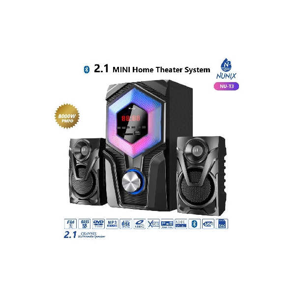 Nunix NU-T3 2.1CH Home Theater System - USB/SD, Bluetooth, Amazing Sound, Super Bass surround - Kenya