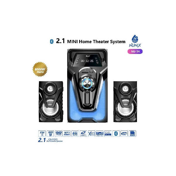 Nunix NU-T4 2.1CH Home Theater System Sub Woofer Speaker - USB/SD,Bluetooth, Amazing Sound, Super Bass surround - Kenya