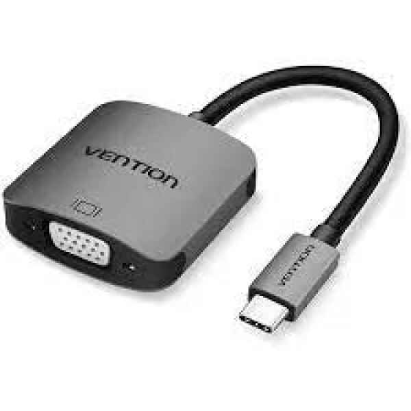 Vention TDDBB Type-C To VGA Adapter - 0.15M , Black ABS Type, VGA resolution up to 1920*1080@60hz - Kenya