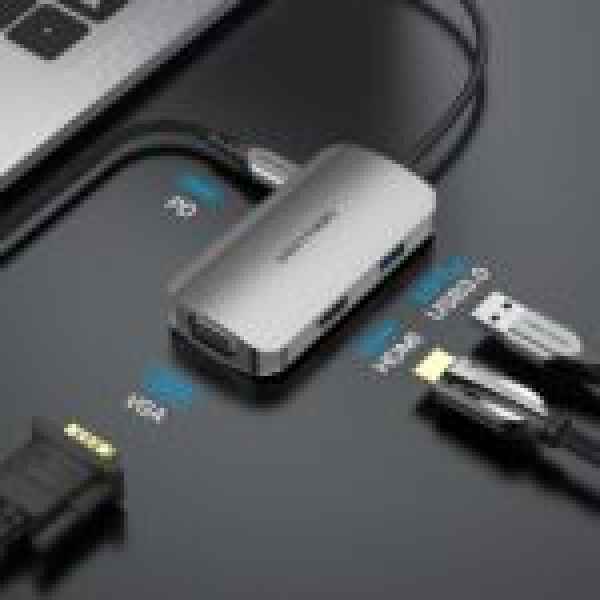 Vention TOAHB USB C (4 in 1) To HDMI/VGA/USB3.0/ Docking Station - High-speed transmission of 5Gbps - Kenya - Image 2