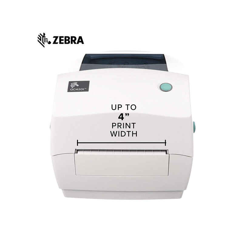 Zebra - GC420-100520-000 Thermal Transfer Desktop Printer for Labels, Receipts, Barcodes, Tags, and Wrist Bands - Print Width of 4 in - USB, Serial, and Parallel Port Connectivity - Kenya - Image 2