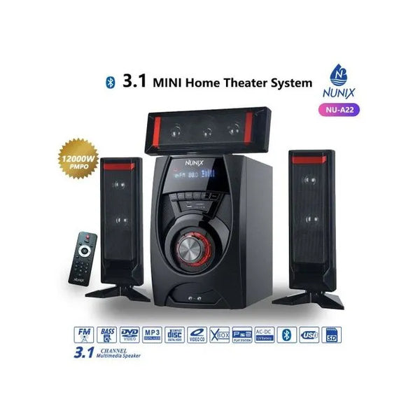 Nunix A22 home theater system - 3.1 Channel Surround sound, Bluetooth,Powerful bass via a specially tuned sound matrix, Powerful stand up speakers - Kenya %count(title) +254720548999 Nunix A22 home theater system - 3.1 Channel Surround sound, Bluetooth,Powerful bass via a specially tuned sound matrix, Powerful stand up speakers - Kenya - Image 3