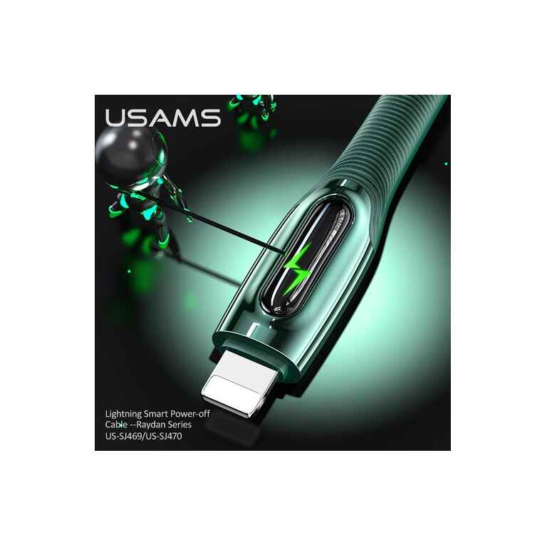 USAMS US-SJ469 Raydan Series 8 Pin Smart Power-off Charging Data Cable, Length: 1.2m (SJ469USB01) - Kenya - Image 2