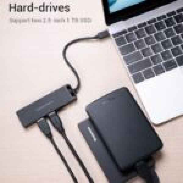 Vention TGKBB Type C to 4 Port USB 3.0 Hub - with Power Supply, 0.15M, 5Gbps Data Transfer Speed - Kenya - Image 3