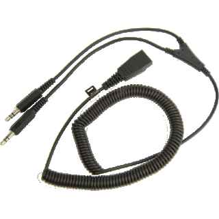 Jabra PC cord - QD to 2x3.5mm 2m coiled - 8734-599 - Kenya