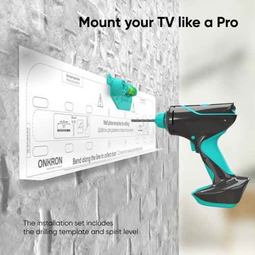 ONKRON TV Wall Mount -Universal TV Mount for Most 35-65 Inch LED LCD Flat and Curved Screen TVs up to 123 lbs, Low Profile Mounting, Wall Mount TV Bracket, Max VESA 400x400mm, 16 Inch Studs, Black - Image 5