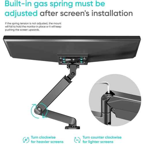 ONKRON TV Monitor Wall Mount Bracket for 13 32-Inch Screens Full Motion with Gas Spring Black G150 - Image 4