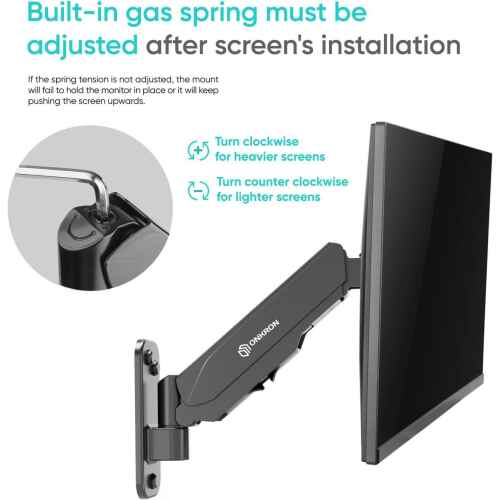 ONKRON TV Monitor Wall Mount Bracket for 13 32-Inch Screens Full Motion with Gas Spring Black G120 - Image 4