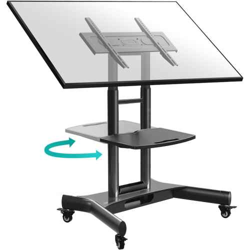ONKRON Mobile TV Stand Rolling TV Cart with Tilt & 1 Shelf for 32" 70 inch LCD LED OLED Flat Panel Plasma Screens up to 100 lbs TS1350 Black - Image 5