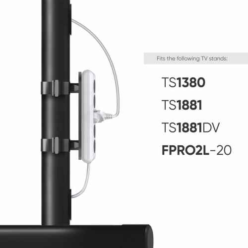 ONKRON Power Strip Surge Protector Mounting Bracket for TS1881 TV Stand Column Diameter 50 mm (APS1881) Black - Image 2