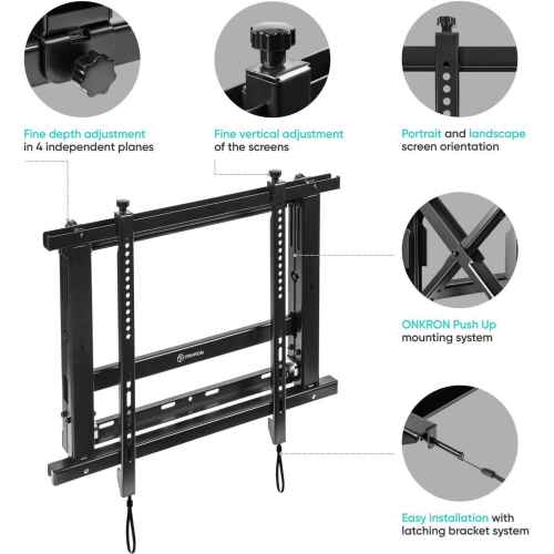 ONKRON Video Wall Mount Solution for 40" to 70-inch Screens Pop Out PRO7M, Black - Image 4