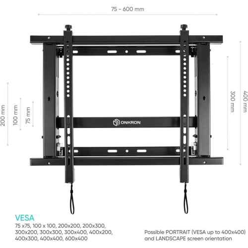 ONKRON Video Wall Mount Solution for 40" to 70-inch Screens Pop Out PRO7M, Black - Image 7