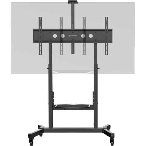 ONKRON Mobile TV Stand Mobile TV Cart with Wheels for 50-100 Inch LCD LED Flat Curved Screens up to 265 lbs, Height Adjustable Portable TV Stand with Tilt, Large Base, Max VESA 1000x600 mm, Black - Image 6