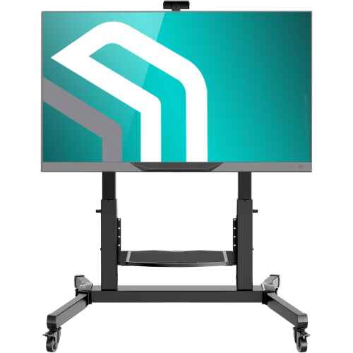 ONKRON Mobile TV Stand Mobile TV Cart with Wheels for 50-100 Inch LCD LED Flat Curved Screens up to 265 lbs, Height Adjustable Portable TV Stand with Tilt, Large Base, Max VESA 1000x600 mm, Black