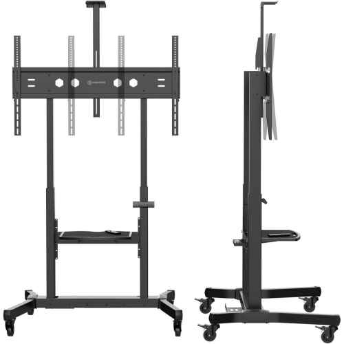 ONKRON Motorized TV Lift with Wheels - Mobile TV Stand Cart for 50-100 Inch Flat/Curved Screens up to 265 lbs - Height Adjustable TV Cart - Automatic TV Lift Mechanism with Remote Control, Black - Image 6