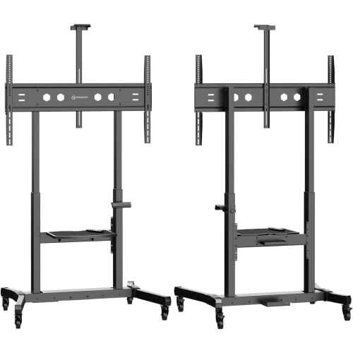 ONKRON Motorized TV Lift with Wheels - Mobile TV Stand Cart for 50-100 Inch Flat/Curved Screens up to 265 lbs - Height Adjustable TV Cart - Automatic TV Lift Mechanism with Remote Control, Black - Image 4