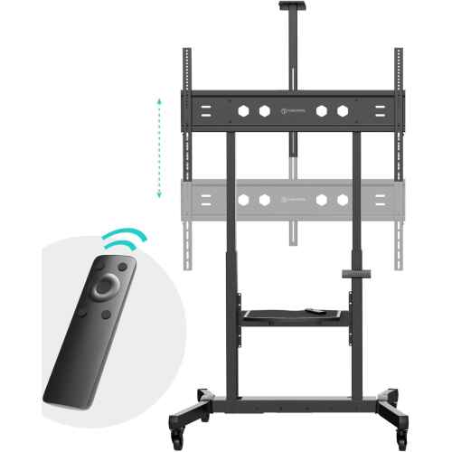 ONKRON Motorized TV Lift with Wheels - Mobile TV Stand Cart for 50-100 Inch Flat/Curved Screens up to 265 lbs - Height Adjustable TV Cart - Automatic TV Lift Mechanism with Remote Control, Black - Image 7