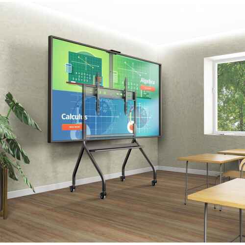ONKRON Portable TV Stand with Wheels - Mobile TV Cart for 60-120" TVs up to 331 lbs, TV Cart Rolling TV Stand Height Adjustable, TV Stand Rolling TV Mount with 2 Shelves, Heavy Duty Stand Black - Image 4