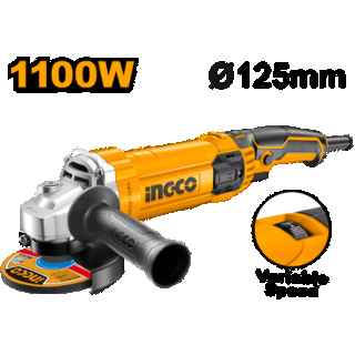 Ingco AG1100385 Variable Speed Angle Grinder - 1100W, 125mm Disc, Adjustable RPM - Kenya