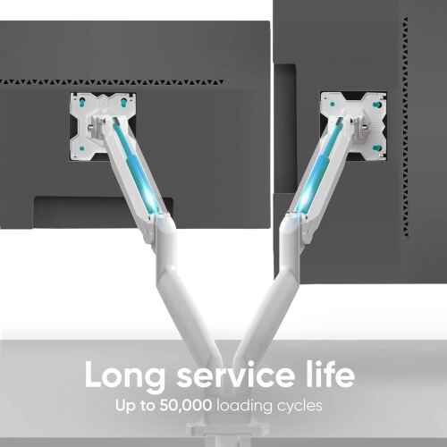 Dual Monitor Arm White for 13-32 inch Screens up to 19.8 lbs Each - Monitor Mounts for 2 Monitors - Dual Computer Monitor Stand for Desk VESA 75x75 100x100 Adjustable Gas Spring Desk Mount - Image 7