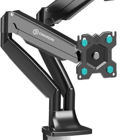 Dual Monitor Arm for 13-32 inch Screens up to 19.8 lbs Each - Monitor Mounts for 2 Monitors - Dual Computer Monitor Stand for Desk VESA 75x75 100x100 Adjustable Gas Spring Desk Mount Black