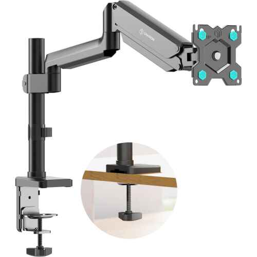 ONKRON Single Monitor Desk Mount for 13-34 Inch Screen up to 26.5 lbs - Gas Spring Monitor Mount Vertical 75x75 & 100x100 VESA - Height Adjustable Monitor Arm Desk Mount Swivel Tilt Rotation Black