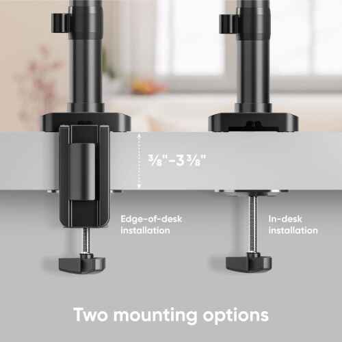 ONKRON Single Monitor Desk Mount for 13-34 Inch Screen up to 26.5 lbs - Gas Spring Monitor Mount Vertical 75x75 & 100x100 VESA - Height Adjustable Monitor Arm Desk Mount Swivel Tilt Rotation Black - Image 4