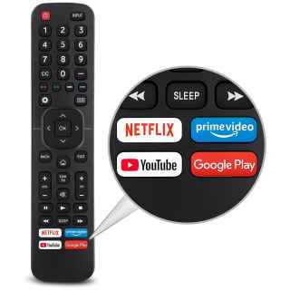 Replacement Remote Control for Hisense
  Smart TV-, with Netflix, Prime Video, YouTube, Google Play Buttons