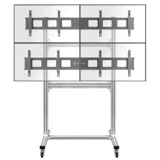 Floor TV stand 4 x 43?- 55" max 110 lbs, silver FSPRO2L-22