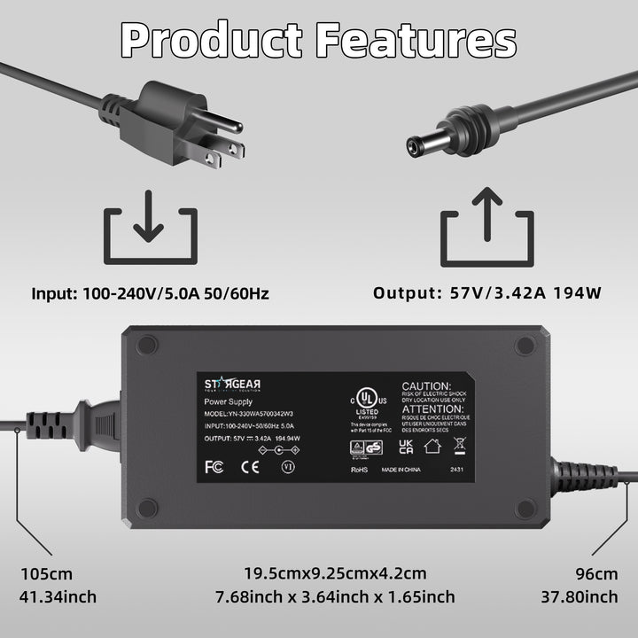 Starlink Gen 3 195W AC to DC Power Supply Adapter with AC Cord - Image 5