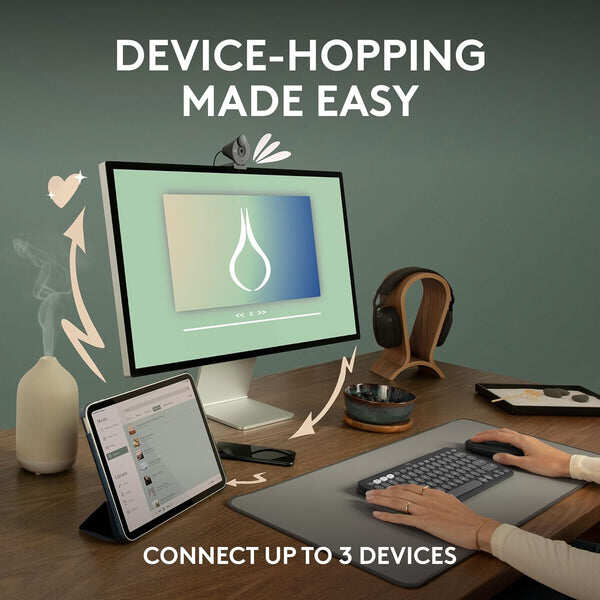 Logitech Pebble Mouse 2 M350s Slim Bluetooth Wireless Mouse, Portable, Lightweight, Customizable Button, Quiet Clicks, Easy-Switch for Windows, macOS, iPadOS, Android, Chrome OS - Kenya - Image 3