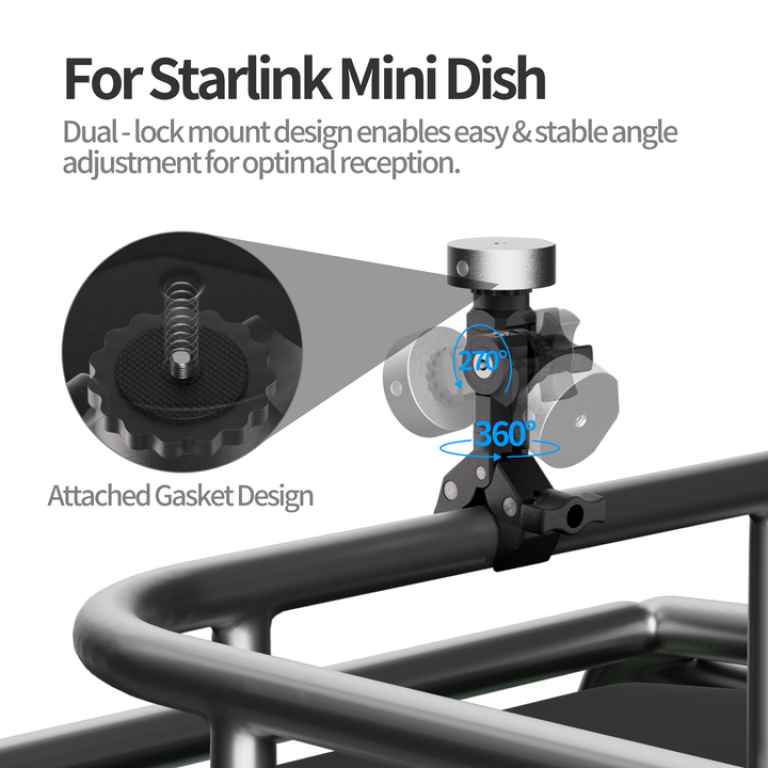 Starlink Mini Clamp Mount with 1/4" Screw Mount and Tripod Adapter - Image 5