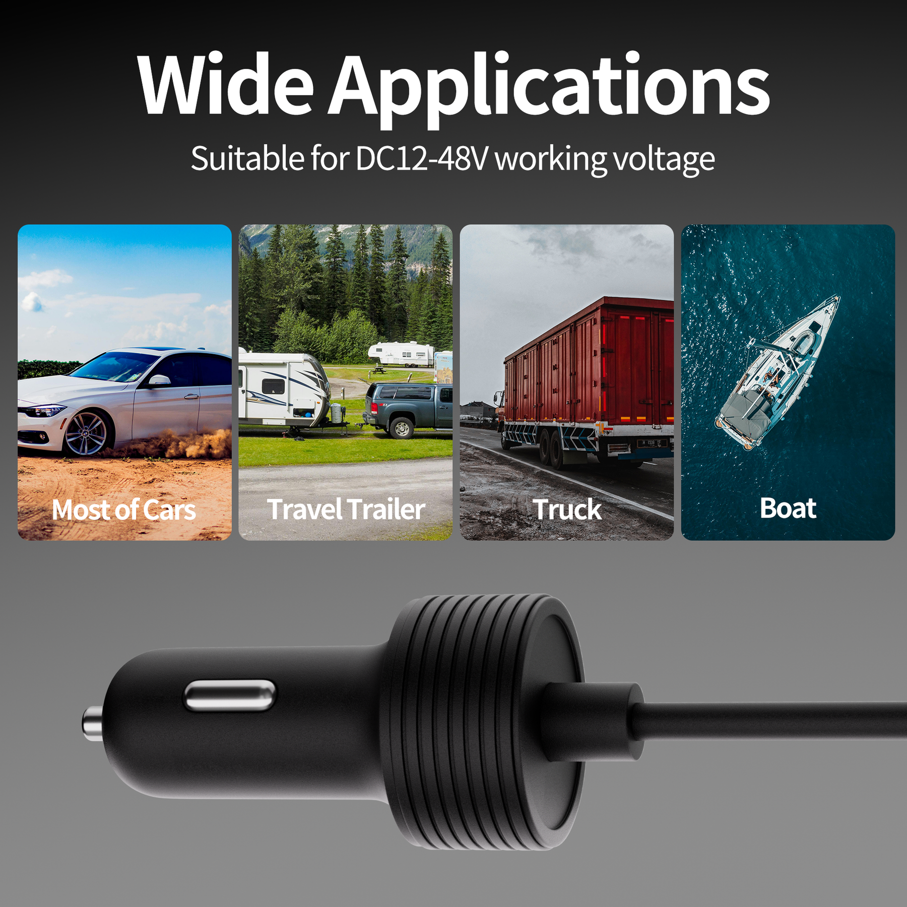 Starlink Mini 12V-48V Heavy Duty Car Charger to DC Power Cord - 9.84FT/3M - Image 3