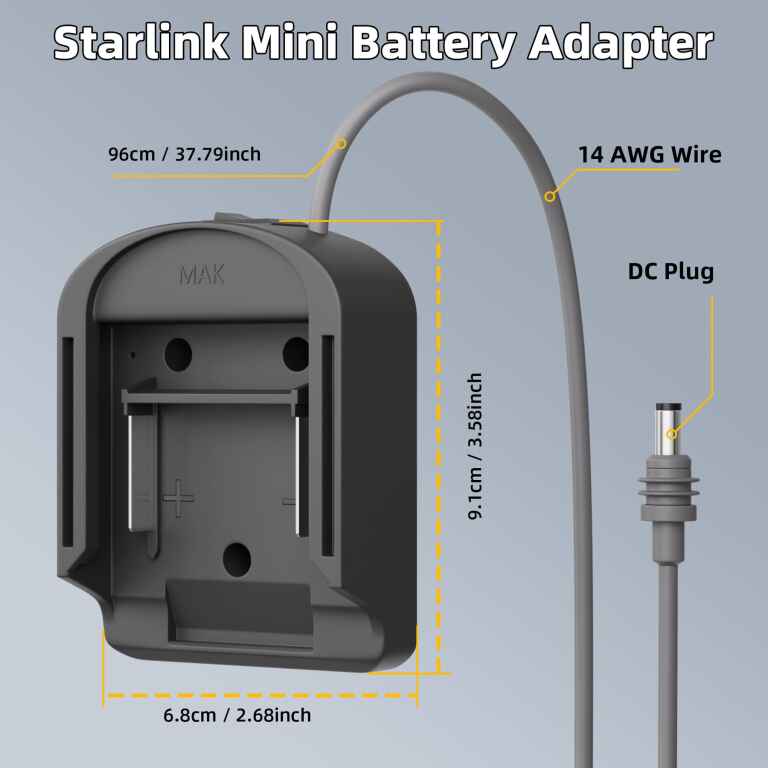 Starlink Mini DC Power Cable with Makita 18V Battery Adapter - 3.28FT/1M - Image 2
