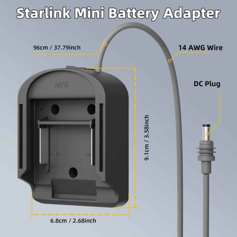 Starlink Mini DC Power Cable with Makita 18V Battery Adapter - 3.28FT/1M - Image 5