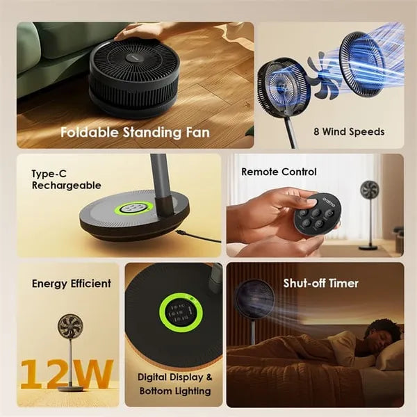 Oraimo OPF-501A SmartFoldingFan 8 Wind Speeds Portable Folding Fan - Kenya %count(title) +254720548999 Oraimo OPF-501A SmartFoldingFan 8 Wind Speeds Portable Folding Fan - Kenya - Image 3