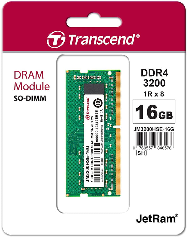 Transcend 16GB JetRam DDR4-3200 SO-DIMM Laptop RAM (JM3200HSE-16G) - Kenya %count(title) +254720548999 Transcend 16GB JetRam DDR4-3200 SO-DIMM Laptop RAM (JM3200HSE-16G) - Kenya