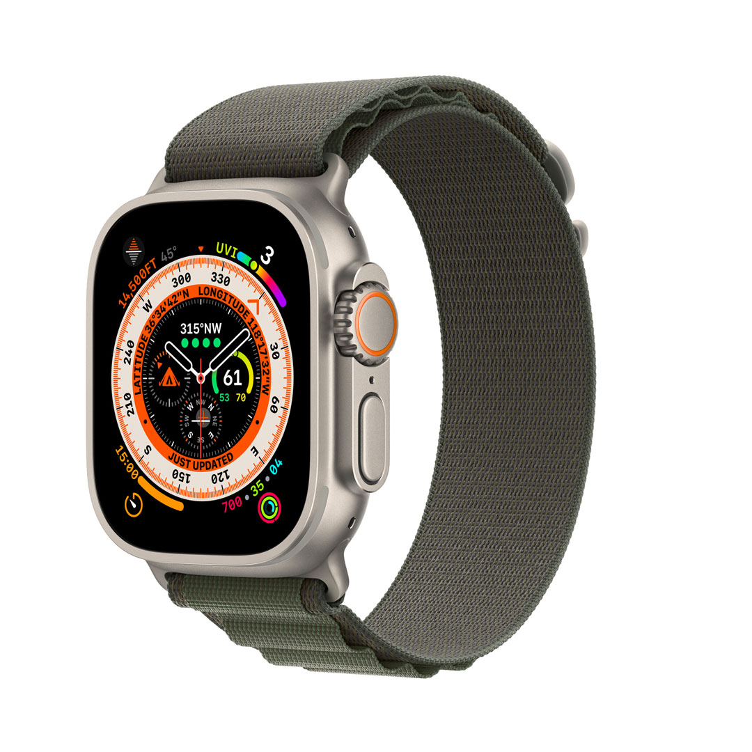 Apple Watch Ultra GPS + Cellular 49mm -Titanium Case with Green Alpine Loop %count(title) +254720548999 Apple Watch Ultra GPS + Cellular 49mm -Titanium Case with Green Alpine Loop