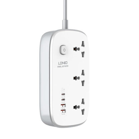 LDNIO SC3416 Universal Socket with 3 AC Outlets, Single Switch Control Extension with 4 USB 3250W Power Strip with 2M Cable - Kenya