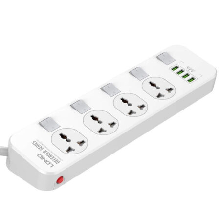 LDNIO SC4408 2500W 4 Sockets with Independent Switch 3.4A 4 USB Port Multifunction Power Surge Protector Extension Cable - Kenya