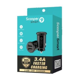 Scooper Smart SCC-01M 2 USB Car Charger (With Cable) - Kenya
