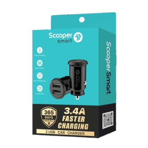 Scooper Smart SCC-01 2 USB Car Charger - Kenya %count(title) +254720548999 Scooper Smart SCC-01 2 USB Car Charger - Kenya