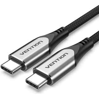 Vention TAAHF Cotton Braided USB-C to USB-C 3.1 Cable - 5Gbps Transmission Speed, 100W Super Fast Charging, 480Mbps Data Snyc, Durable and Flexible, Free Blind Insertion - Kenya