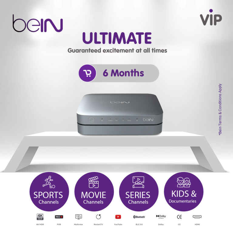 beIN tv 4K HDR Set Top Box /VIP - ULTIMATE 6 Months