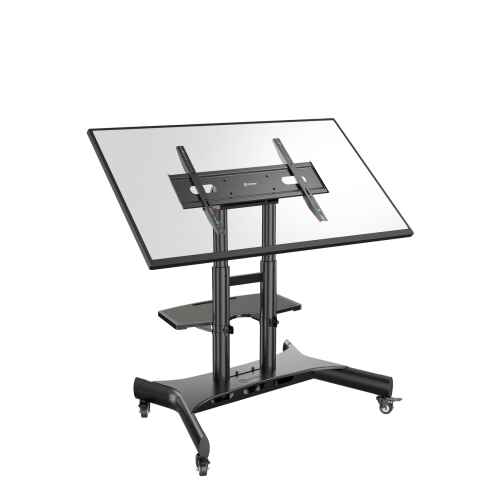 Mobile TV stand for TVs or interactive panels 50"-83", max 154 lbs, tiltable, black TS1380