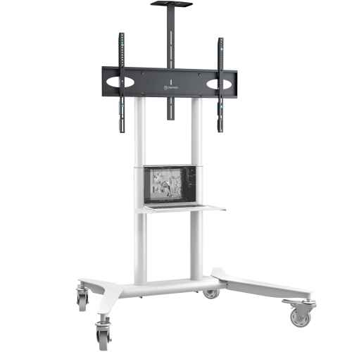 Mobile TV stand for TVs 55"-90", max 198 lbs, white TS1871